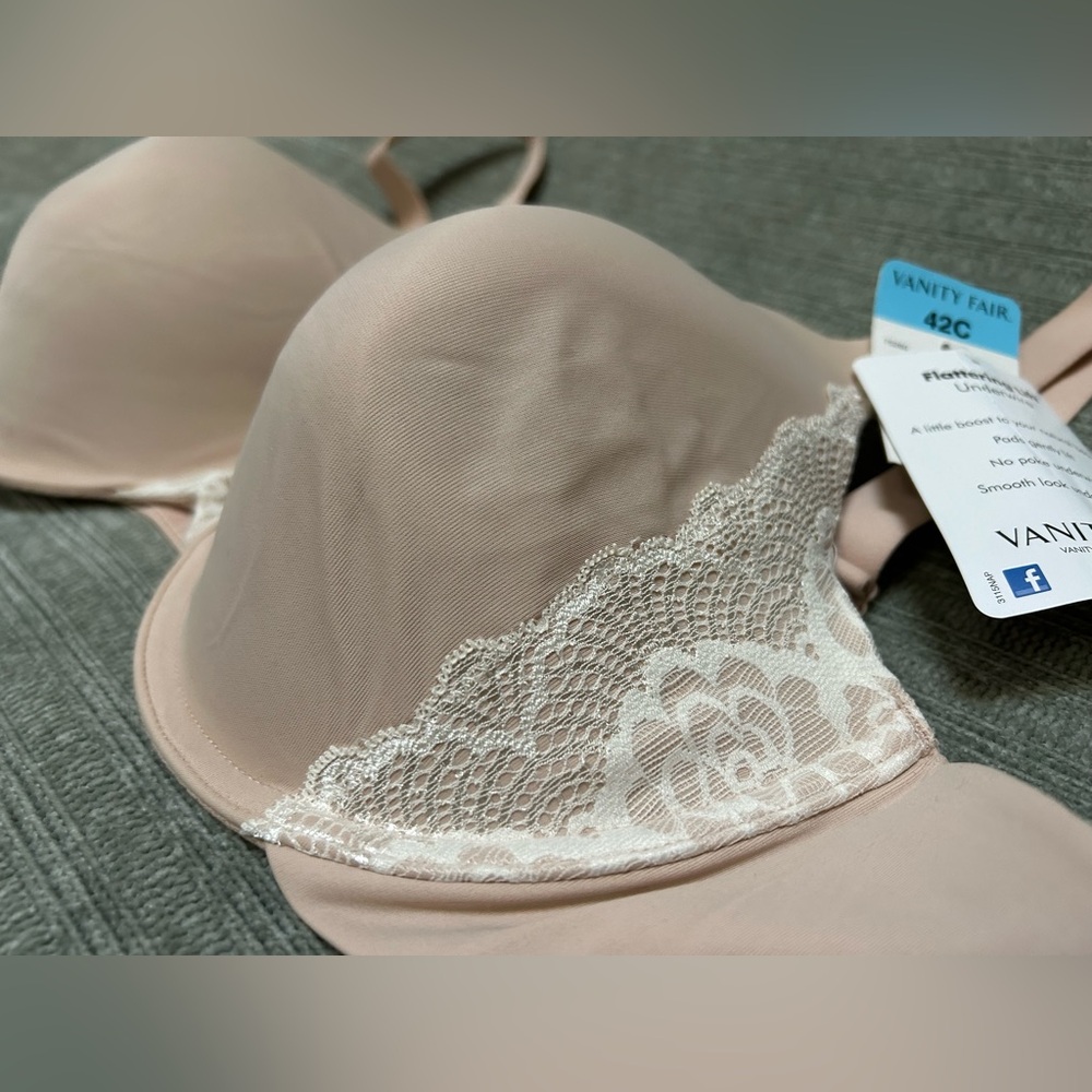 Vanity Fair Women's Lace Accent Bra - Pink (NWT)